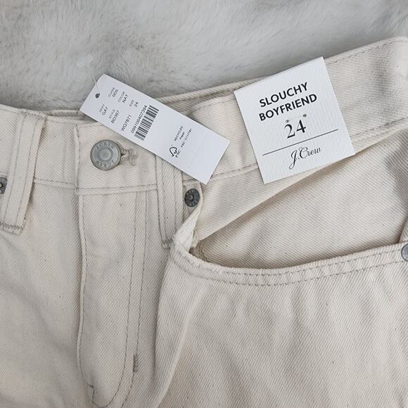 NEW J. Crew Ecru Slouchy Boyfriend High Waisted Jeans - Picture 7 of 12